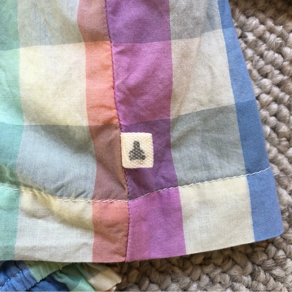 NWT Baby Gap Pastel Rainbow Plaid 3pc Outfit- Top, Bloomers, Headband